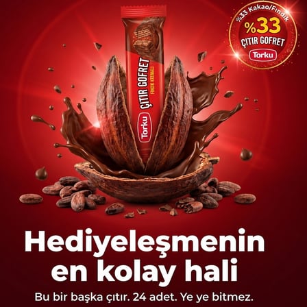 Kutulu Çıtır Gofret Kakao Kaplamalı 30gr x 24'lü