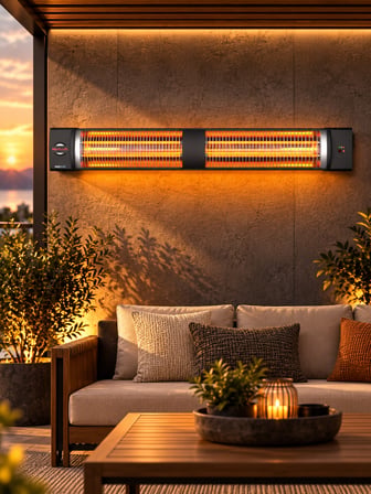 Square 2800 Watt 2 Kademeli Infrared Uzaktan Kumandalı Duvar Tipi Isıtıcı