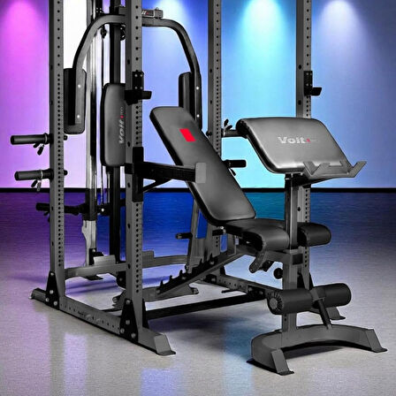 Voit 3918 Smith Machine Çok Fonksiyonlu Ağırlık Çalışma İstasyonu – Bench, Barfiks, Lat Pulldown, Pec Fly, Squat, Preacher Curl