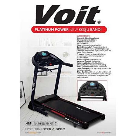 Voit Platinum Otomatik Eğimli Koşu Bandı