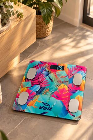 Voit Colorful Bluetooth Baskül Dijital Akıllı Tartı Yağ Ölçer Tartı - Pil ve Mezuro Hediyeli Tartı