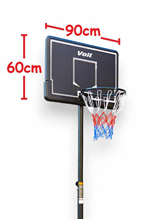 Voit 002E Ayaklı Basketbol Potası Yüksekliği Ayarlanabilir, Tekerlekli Taşınabilir