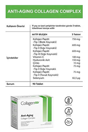 Colagen Anti-Aging Kolajen Complex & Multivitamin 1500 Mg x 90 Tablet