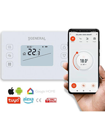 General Solara 330s Smart Kablosuz Wi-Fi Kontrollü Akıllı Oda Termostatı (Tuya)