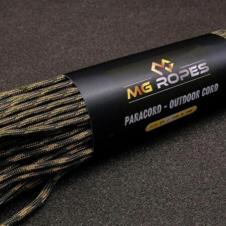 Polyester Paracord İp 4 mm Kamuflaj Desen 30 Metre