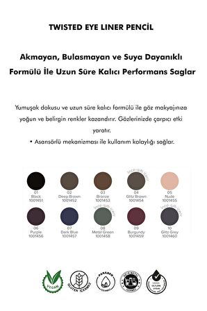 Farmasi Asansörlü Göz Kalemi 02 Deep Brown Yeni Nesil Ürün