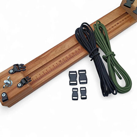 Paracord Bileklik Örme Tahtası 8 Metre ip ve 4 Klips Hediye