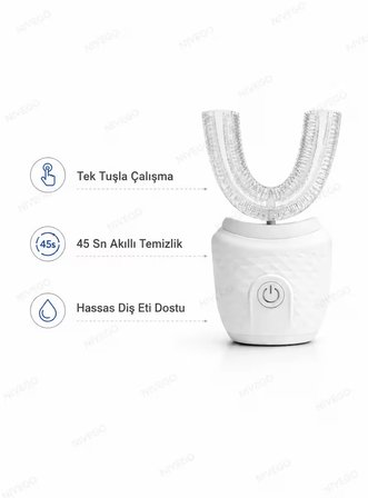 NIVEGO U Tipi Sonic Otomatik Diş Fırçası – 45 Saniyede 360° Temizlik - U Şekilli Diş Fırçası