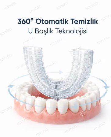 NIVEGO U Tipi Sonic Otomatik Diş Fırçası – 45 Saniyede 360° Temizlik - U Şekilli Diş Fırçası