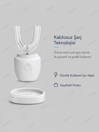 NIVEGO U Tipi Sonic Otomatik Diş Fırçası – 45 Saniyede 360° Temizlik - U Şekilli Diş Fırçası