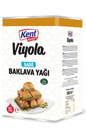 Kent Boringer Viyona Sade Baklava Yağı Teneke 18 LT