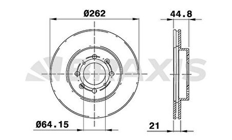 Honda On Fren Diski (aynası) Havalı Honda CIVIC 2001 2006 Jazz City 2008> (262x4) - Braxıs Ae0179