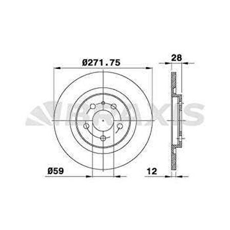 Psa Arka Fren Aynası P807 2.0-2.2hdi 02> C8 2.0hdi 2.2hdi 02> Ulysse 02> (cap:272 Kalınlık:12x5delik) - Braxıs Ae0254