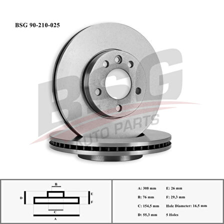 Vw Fren Diski Ön - Ddf1253 / Df4308s (adet Fiyat) - Bsg 90-210-025