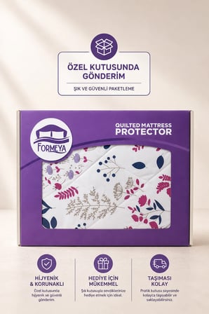 Morena Desenli Sıvı Geçirmez Kapitone Fitted Alez ve Yastık Kılıfı Seti Özel Kutulu Gönderim