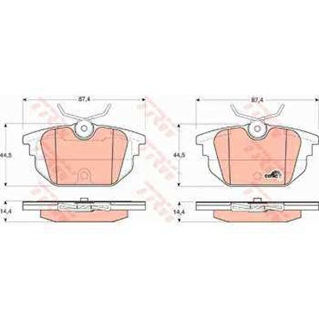 Tofas Arka Fren Balatası Coupe Marea Marea Weekend Tempra Tipo 2,0ie 16v - Trw Gdb1333