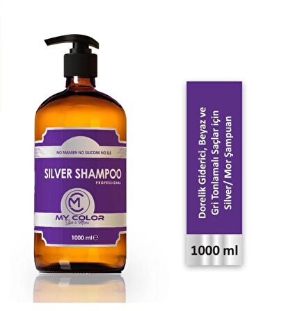 Mycolor style&more 1000 ML SİLVER MOR MAVİ ŞAMPUAN GRİ PLATİN VE BEYAZ SAÇLAR İÇİN