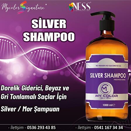 Mycolor style&more 1000 ML SİLVER MOR MAVİ ŞAMPUAN GRİ PLATİN VE BEYAZ SAÇLAR İÇİN