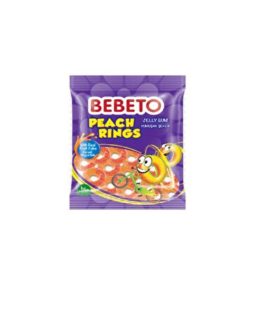 Bebeto Şeftali Halkası Şekerleme 80 gr x 72 Adet (1 koli)