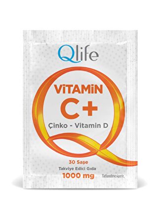 Qlife Vitamin C + Çinko - D Vitamini 30 Saşe