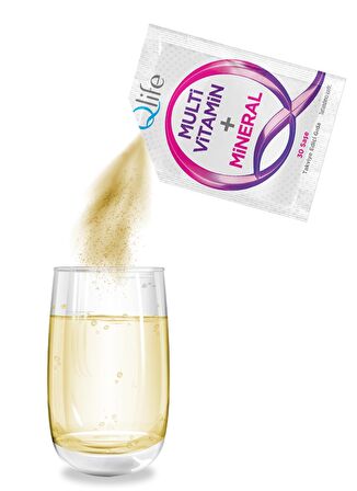 Qlife Multivitamin + Mineral Ahududu Aromalı 30 Saşe