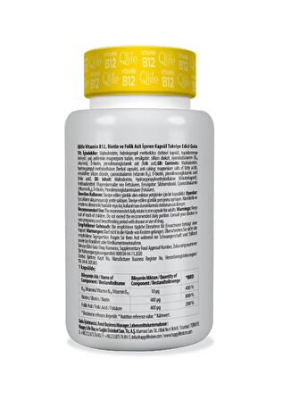 Qlife Vitamin B12 + Biotin & Folik Asit 60 Kapsül