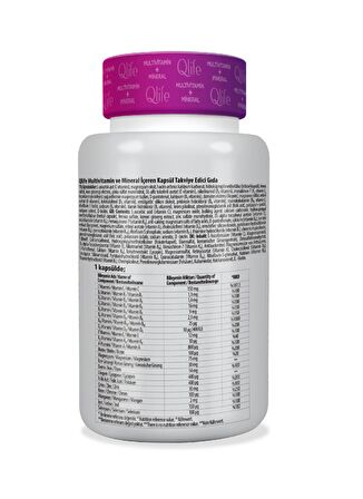 Qlife Multivitamin Mineral 30 Kapsül