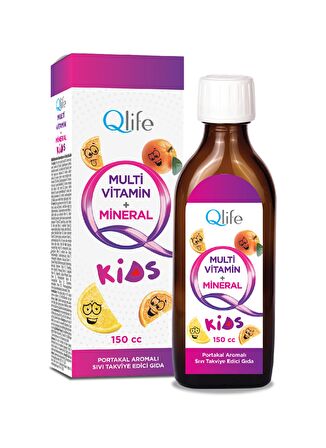 Qlife Multivitamin + Mineral Kids Şurup 150 cc