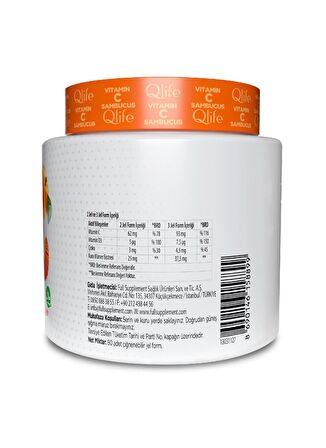 Qlife Vitamin C Sambucus Gummies 60 Çiğnenebilir Tablet