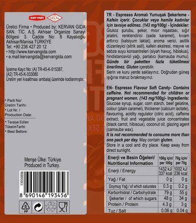 Bebeto Coffe Edition Espresso 70 Gr. Jelly * 12 Adet