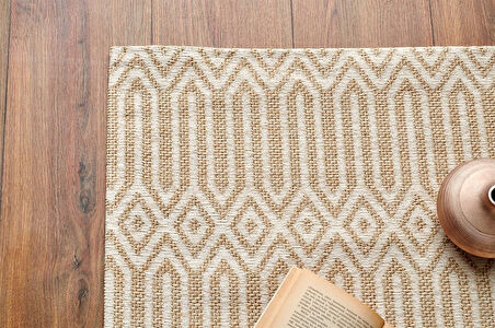 Eko Brooklyn Hasır Görünümlü Kaymaz Renkli Dokuma Modern Kilim BRK10