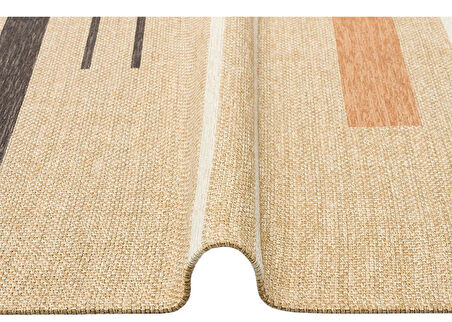 Eko Brooklyn Hasır Görünümlü Kaymaz Renkli Dokuma Modern Kilim BRK06