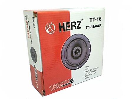 Herz 16cm 180Watt Tweeterli Oto Hoparlör - 1Adet