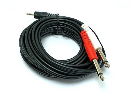 electroon 3.5mm Stereo 2x6.3mm Mono Jaklı Kablo 5mt