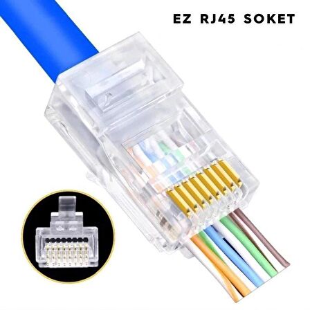 Powermaster EZ RJ45 Cat5-Cat6 Açık Uçlu Soket 8P8C 100Adet