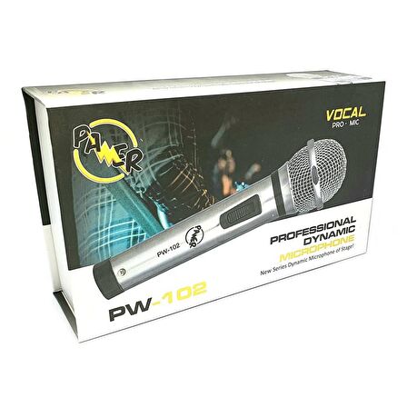 Pawer PW-102 Profesyonel Kablolu Mikrofon Metal Kasa