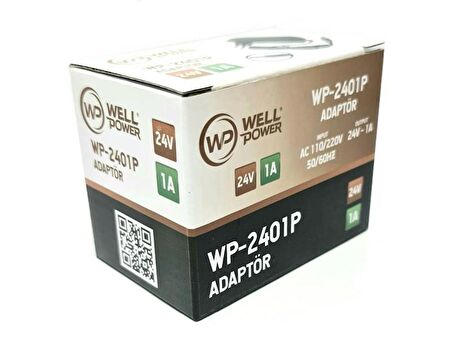 WellPower DC 24Volt 1Amper Adaptör 5.5x2.5mm Jak Fişli