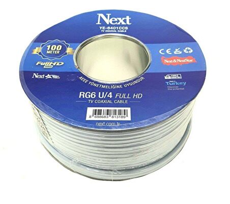 Next YE-6401CCS RG6-U4 Full HD Anten Kablosu 100Metre