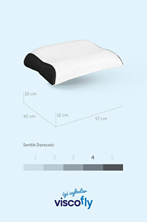 Visco Boyun Destekli Çift Yönlü Yastık - 54 cm * 40 cm * 12 cm * 10 cm