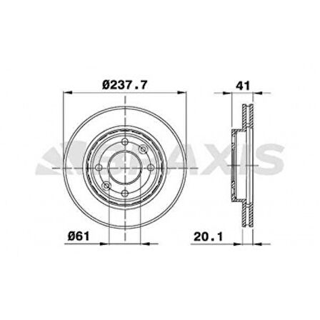 Renault On Fren Aynası (diski) Havalı R19 R21 Clio I II Kangoo Megane I Symbol I 1,2 / 1,4 / 1,5 / 1,6 / 1,9 - Braxıs Ae0015