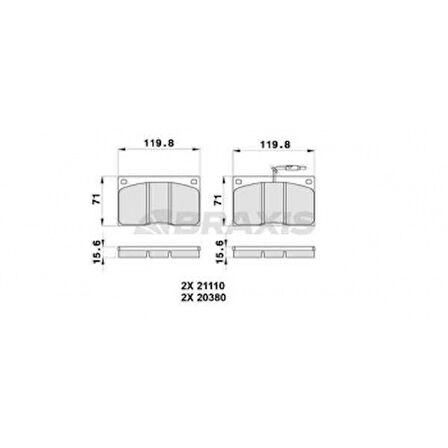 Renault On Fren Balatası Master P28d P30d P35d T28d T30d T35d ( 98) / (fisli) - Braxıs Ab0332
