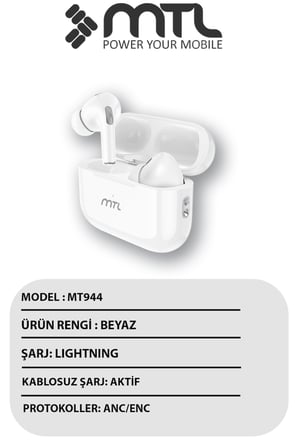 Pro Air ios Android Uyumlu ANC Kablosuz Şarj Bluetooth Kulaklık Kılıf Hediyeli MT944
