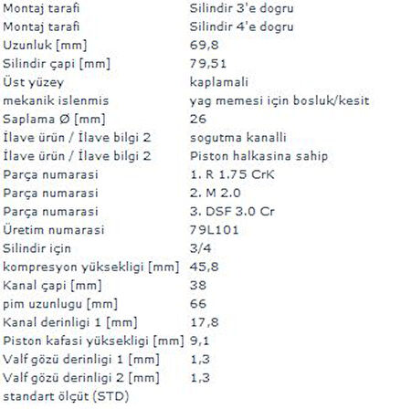 Vag Piston+segman (79,51mm Std (3, 4, Pistonlar) Alhambra A4 A6 Golf IV Bora Passat Sharan 1,9tdi Ajm At - Mahle 0305700