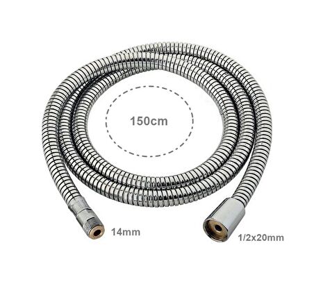 yapıtaşı Yt26 Spiralli Mutfak Evye Bataryası Beber Bataryası Duş Hortumu Spirali 150cm