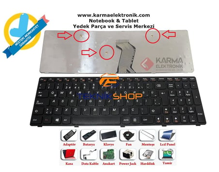 Lenovo G500, G505, G510, G700, G710 Notebook Klavyesi, Laptop Tuş Takımı (Siyah TR) / KL0472