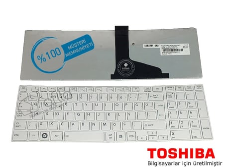 Toshiba Satellite C850, C855, L850, L855 Notebook Klavyesi (Beyaz TR) V1