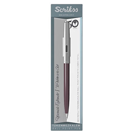 Scrikss Ball Point Bordo Tükenmez Kalem 77