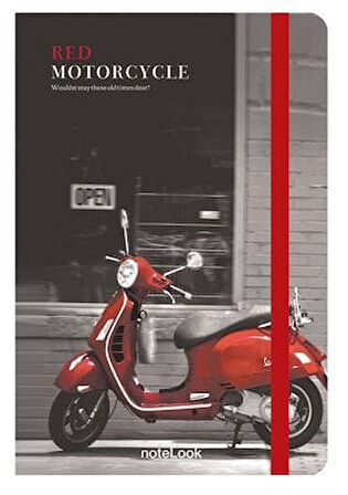 NoteLook Red Motorcycle A6 Çizgisiz Defte