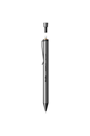 Scrikss Icon-X 0.7 mm Mekanik Kurşun Kalem Metal Gövde, Ergonomik Tutuş, Tepeden Basmalı Mekanizma (Antrasit)