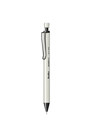 Scrikss Icon-X 0.7 mm Mekanik Kurşun Kalem Metal Gövde, Ergonomik Tutuş, Tepeden Basmalı Mekanizma (Beyaz)
